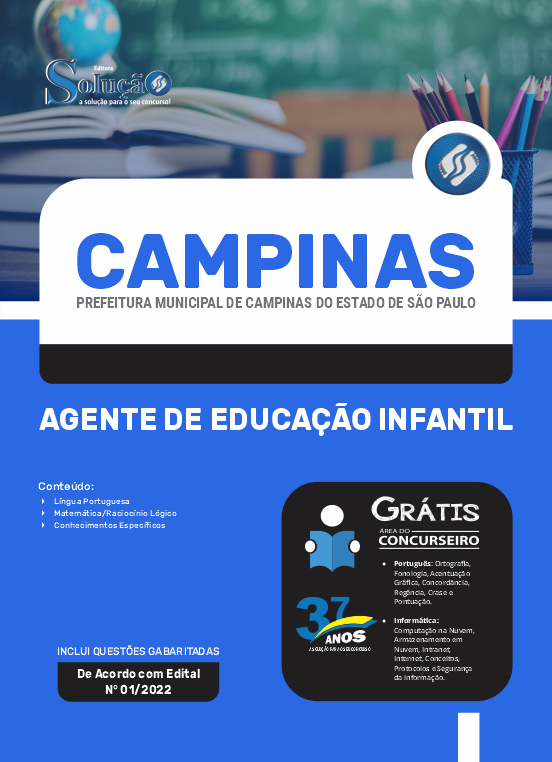 Apostila Prefeitura de Campinas – SP 2022 – Agente de Educação Infantil